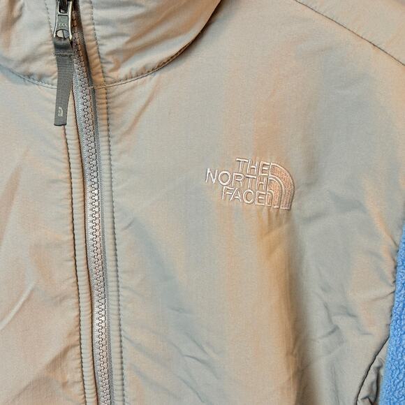 North Face Polartec Blue/ Gray Fleece Jacket Coat Girls Size Large Full Zip - Picture 5 of 9